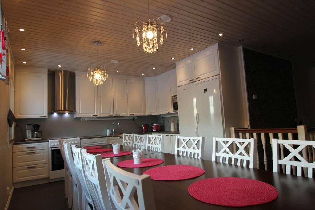 kitchen is well equipment and there is table for 12!