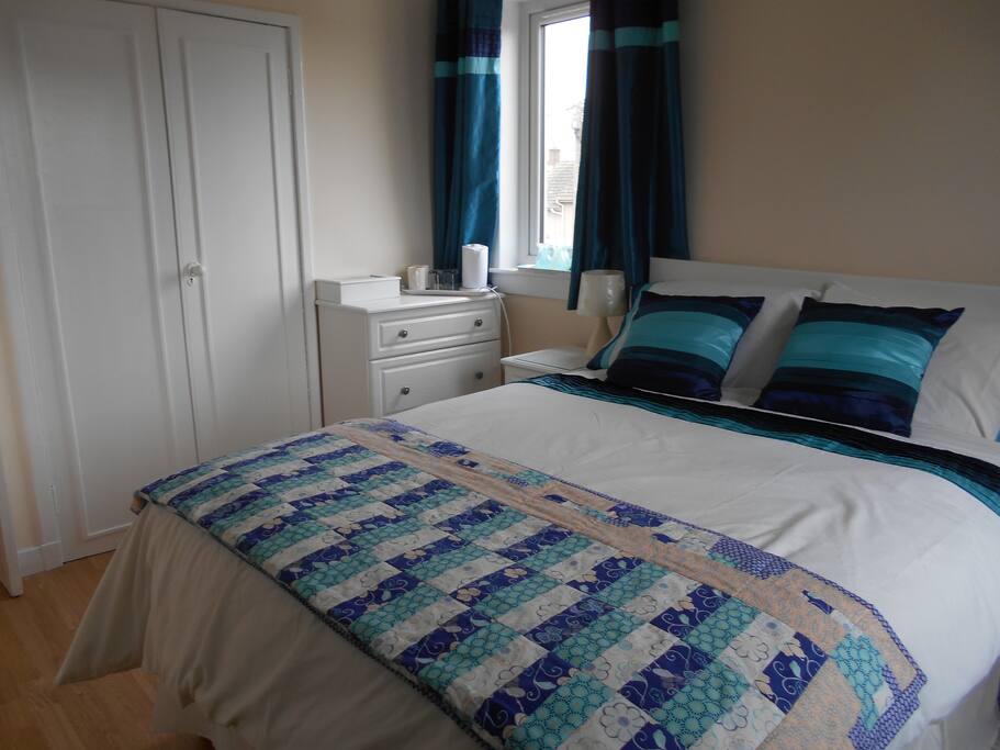 Another view of the bedroom with tea and coffee making facilities