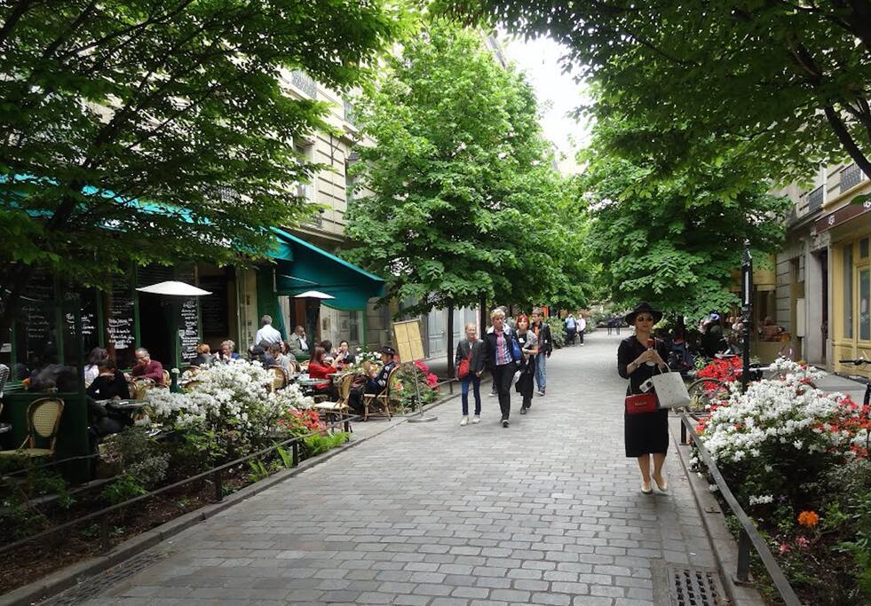 The apartment is located in the very charming Marais. This is around the corner