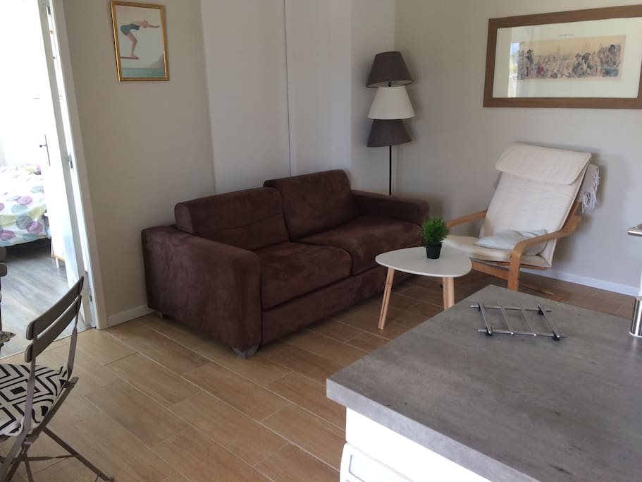 Coin salon (avec banquette convertible)