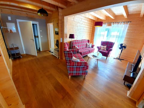 Eco-apartment Hasenbau, "Red", BioPoo, sauna house