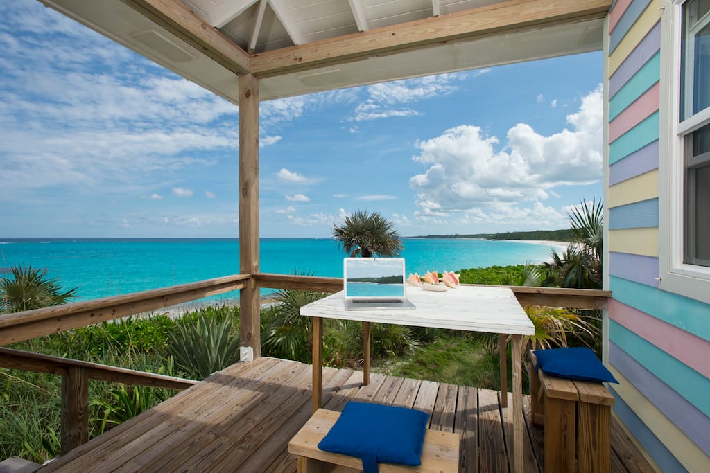 Best work station in the world is right out side on your magical deck!