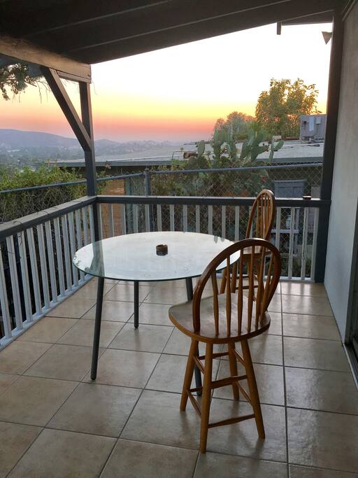 Patio to view the sunset and city