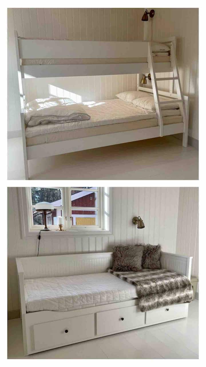 Chumba cha 2 cha wageni kilicho na kitanda cha ghorofa na kitanda cha sofa