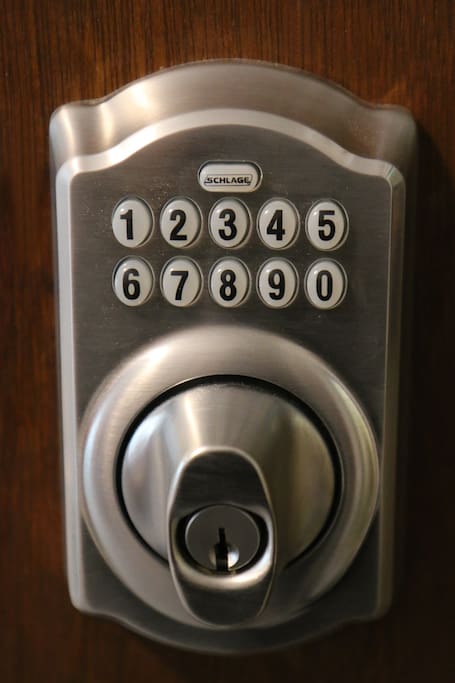 Front door and unit door have punch code security locks. No keys. Unit codes are changed for each new guest