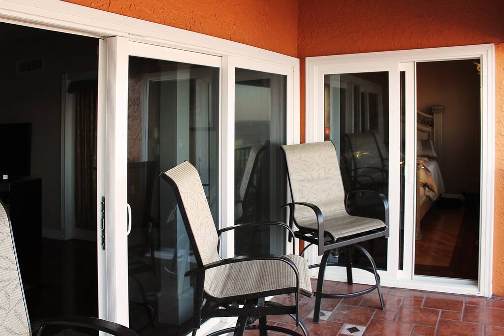 Over 18 feet of private beach front balcony