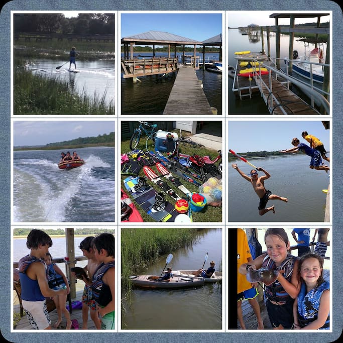 Instant Vacation Package! Wakeboards, life jackets, kayaks, paddleboards, etc.