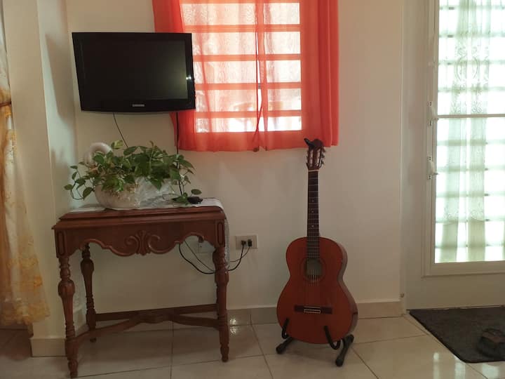 טלוויזיה בסלון ועמידה 