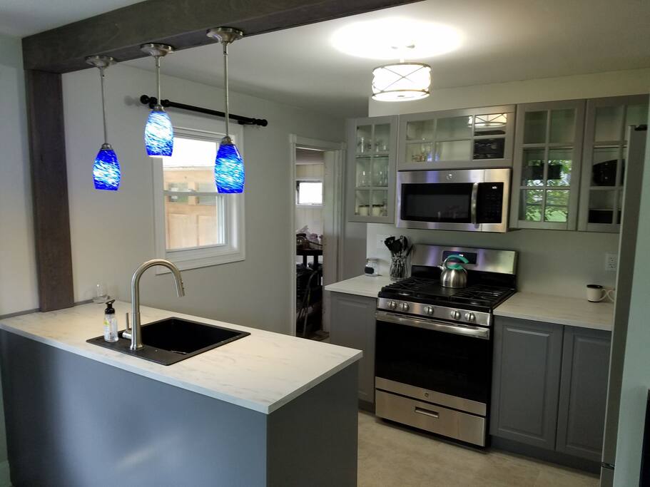 An equipped kitchen for making your own meals should you chose not to visit one of towns local eateries.