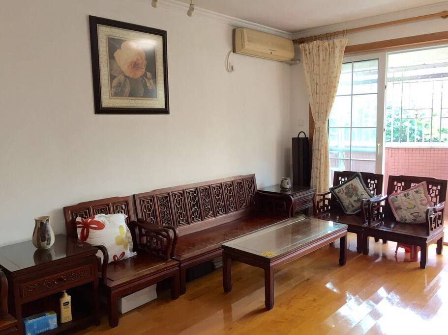 The living room.