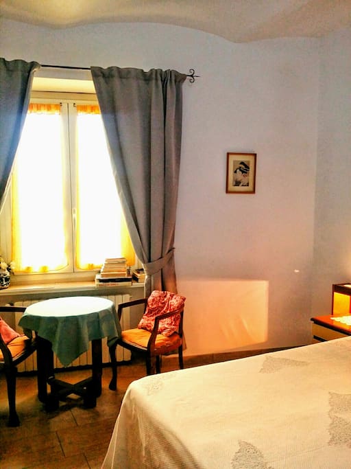 view of the bedroom from the door.
you can use the small table for your laptop as there is a plug next to the table.