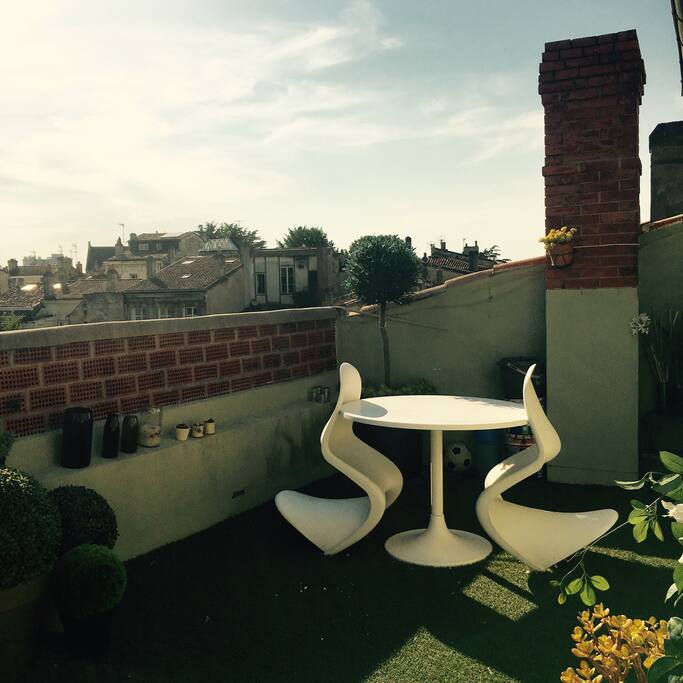 Terrasse plein sud sans vis à vis