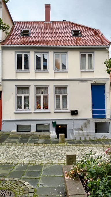 The apartment is within the top two floors