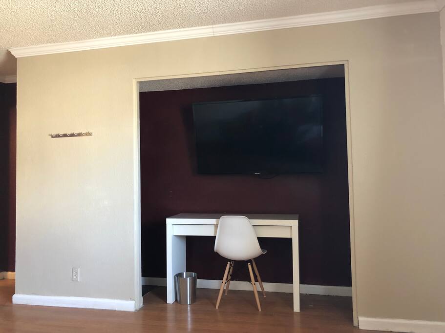 55’ Smart TV equipped with Netflix, Hulu, YouTube and more.