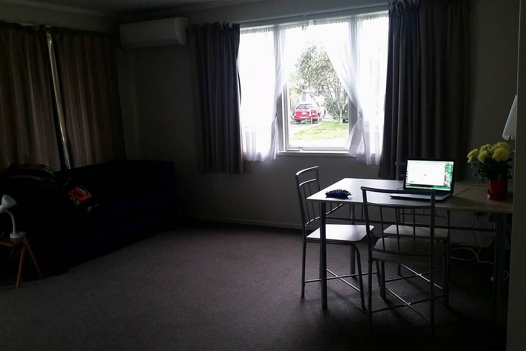Simple dining and living room. No TV, but WIFI available.