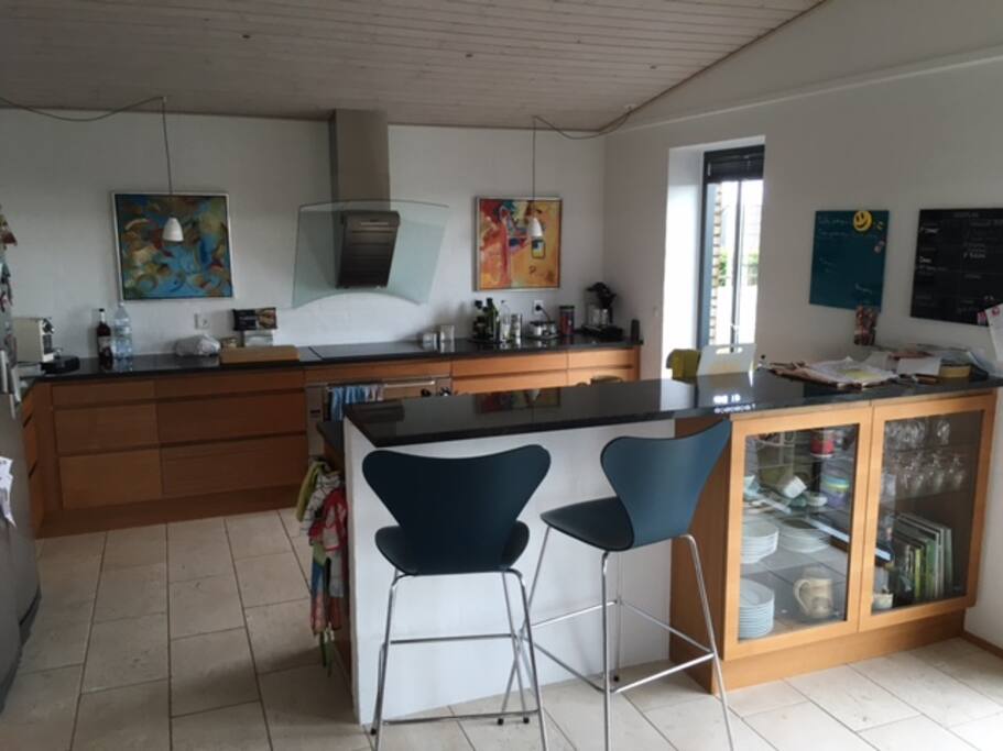 Modern kitchen and dining room