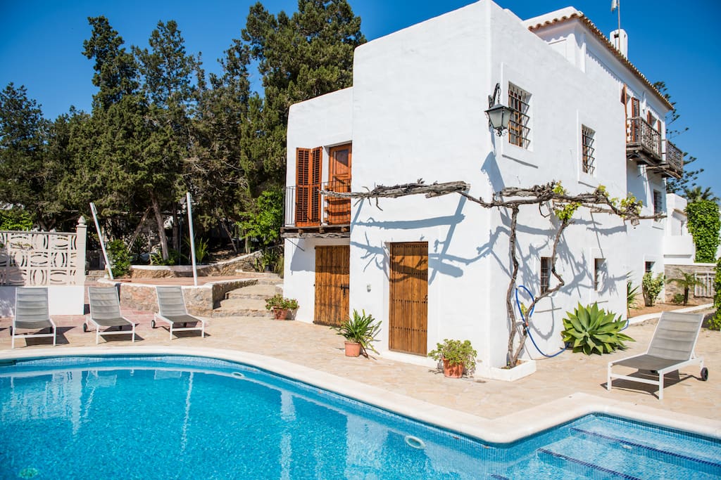 beautiful facade of rustic Spanish villa