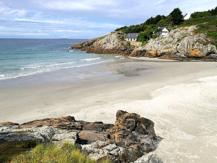 Rospico Beach 10 min walk
