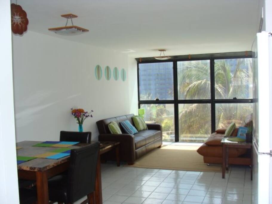 sala con dos sofá camas