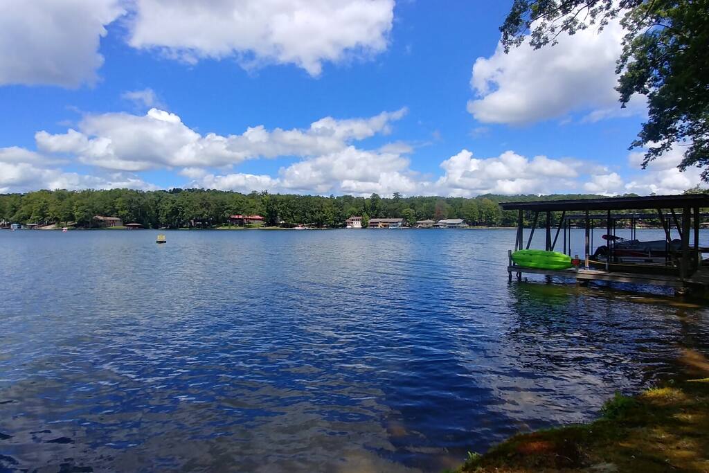 View from dock on Lake Desoto where we launch the kayaks