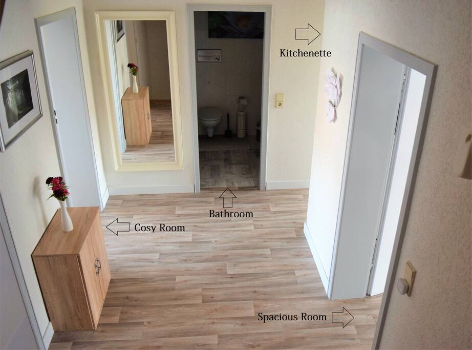 Your room is the 'Cosy Room'. The bathroom, kitchen & balcony can be shared with guests in the other bedroom.