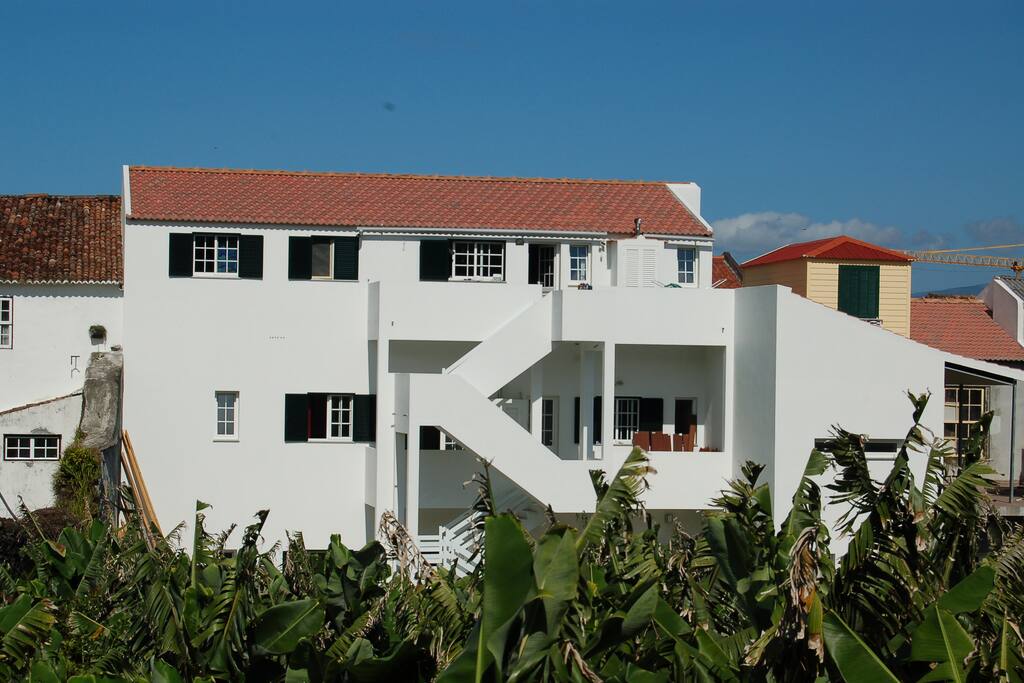 View of the house from the banana plantation