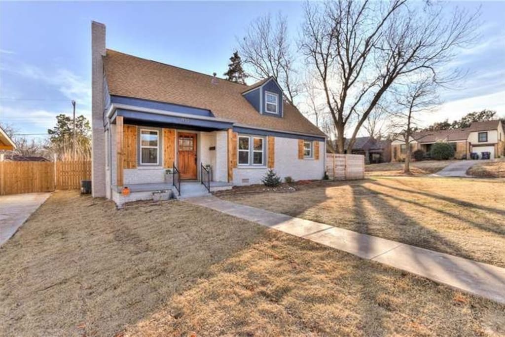 House on quiet corner lot with dead end ending in huge private neighborhood dog park approx 50 yards from front door. Park (and home) are entirely fenced.