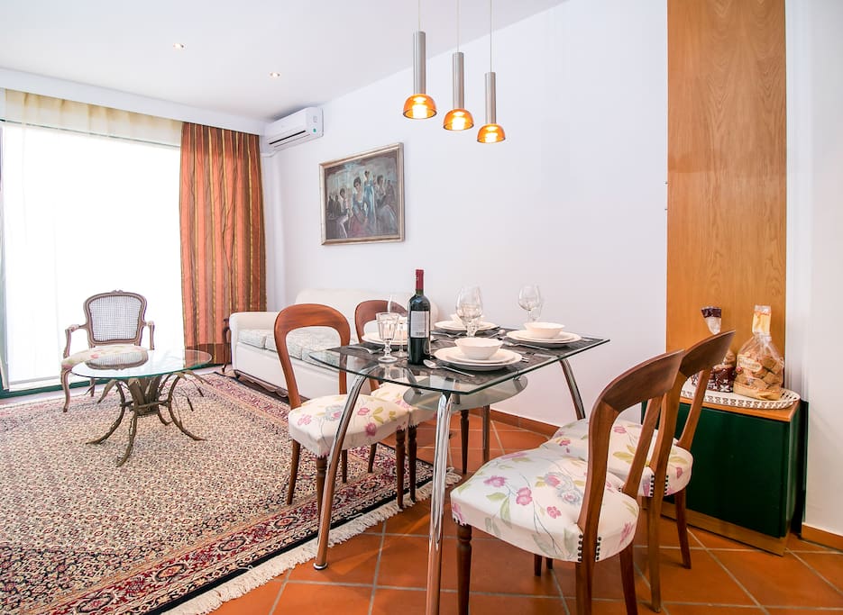 Living room and dining table