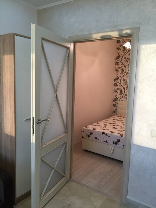 Bedroom one with queen bed.
