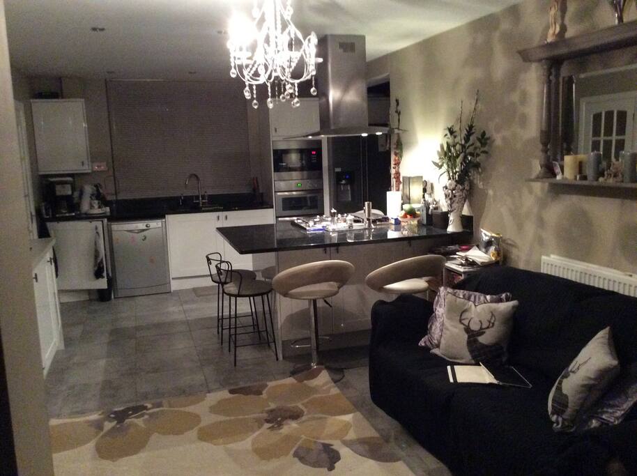Our Bespoke large kitchen dining room in the main house, when checking in.