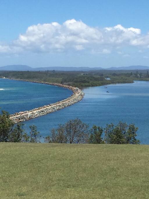 Harrington Breakwall separates and protects the town from the ocean. It's a 10 minute stroll from the house
