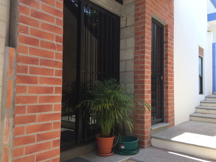 Dark glass doors in apartment