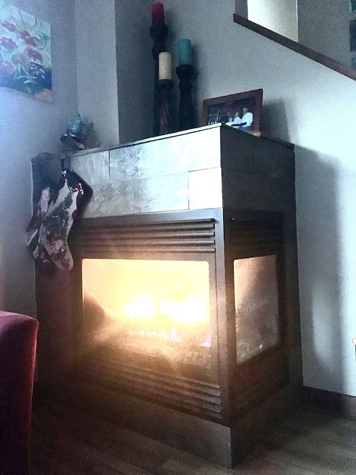 Cozy warm fire you can turn on and off with a switch!