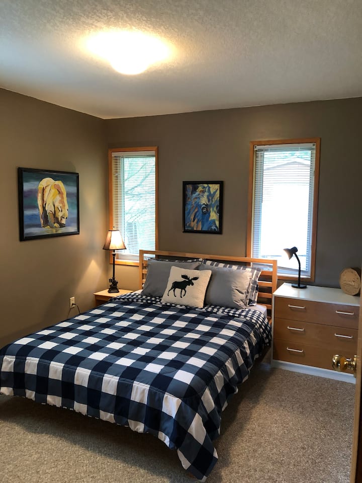 Large Main Floor Bedroom with queen bed