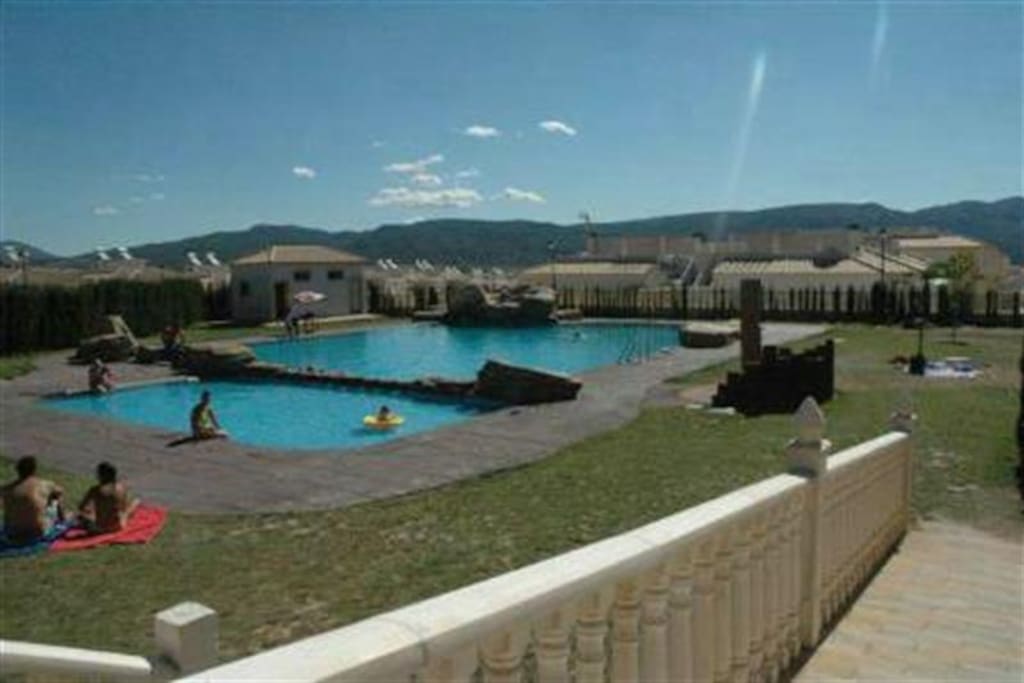 The pool area