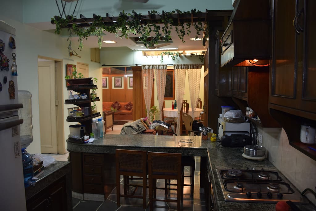 overview of dining and living area from Kitchen