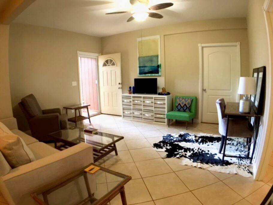 The living room.