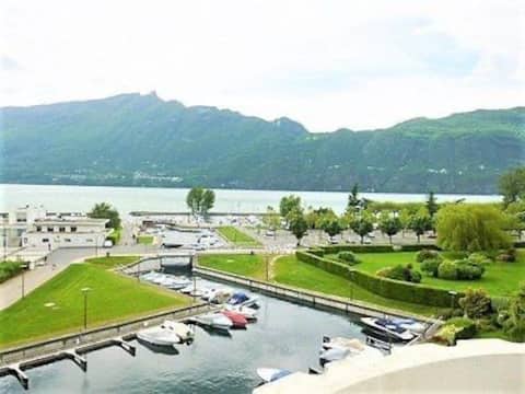 marina apartment of the small port on the lake side