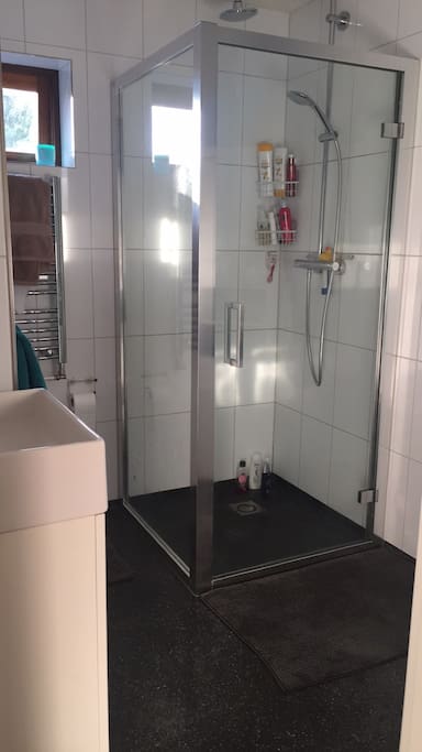 Bathroom with power shower