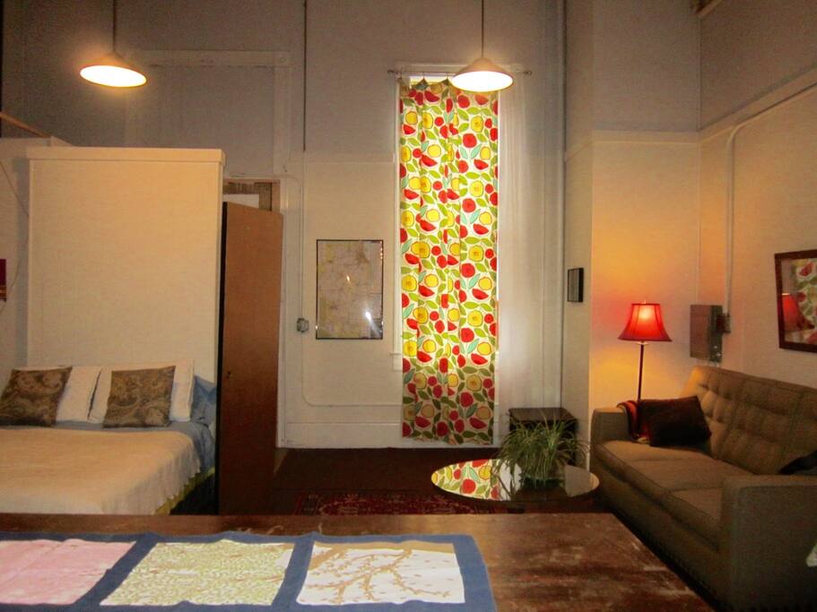 Looking back toward door. 16' ceilings