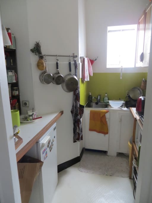 tiny but well equipped kitchen