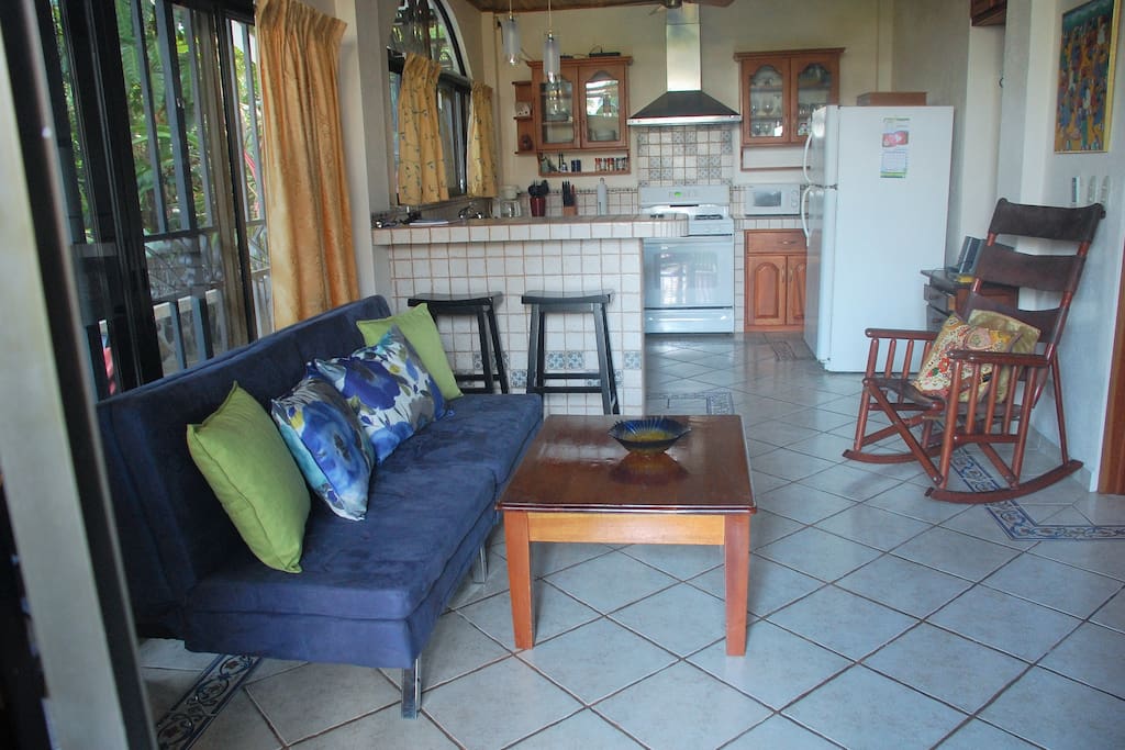 View of kitchen & living room