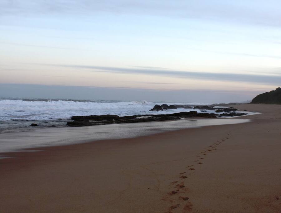 The beach in front of the house