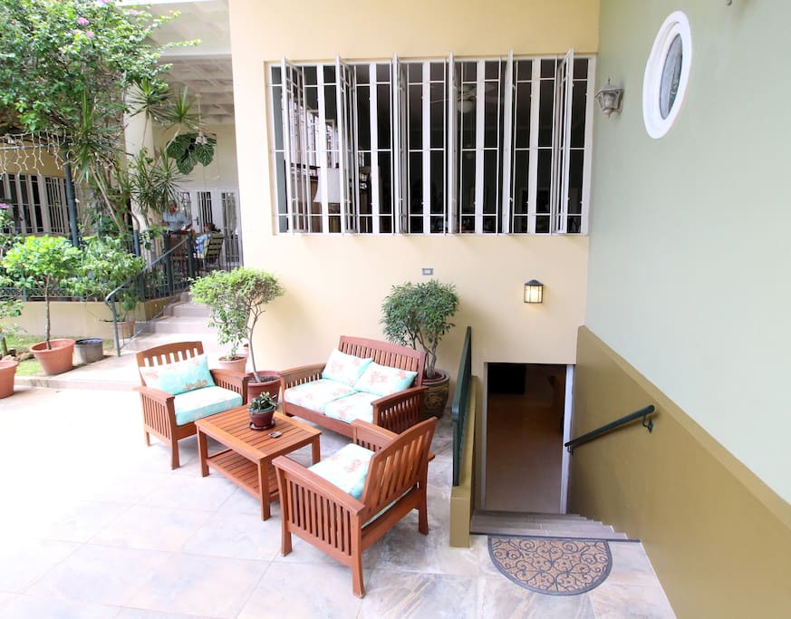 Private seating area for guests, sit and enjoy the ambience of the garden.