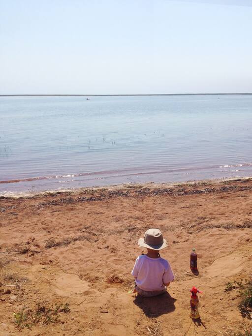 The beach just steps in front of the cottage
