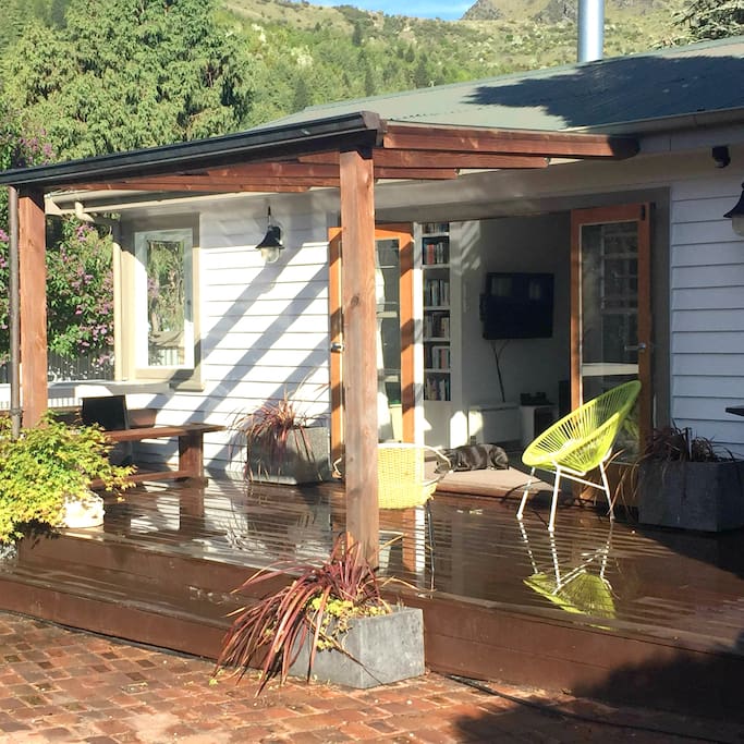 French doors open up onto large deck