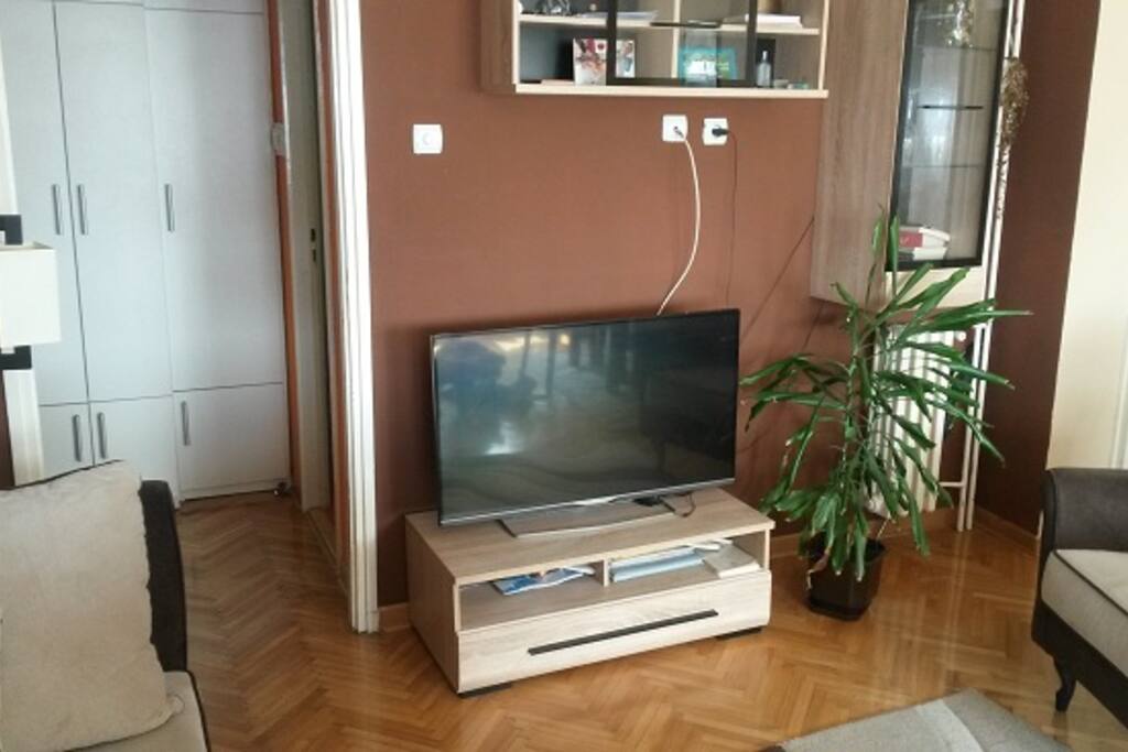 Living room with 42' smart TV 3D