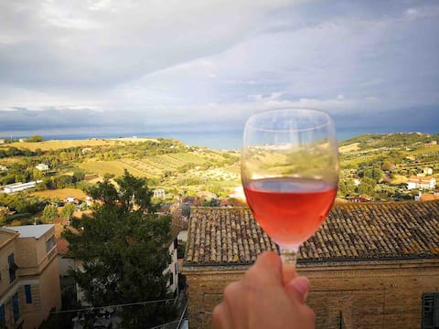 In the hills ten minutes from the sea by car