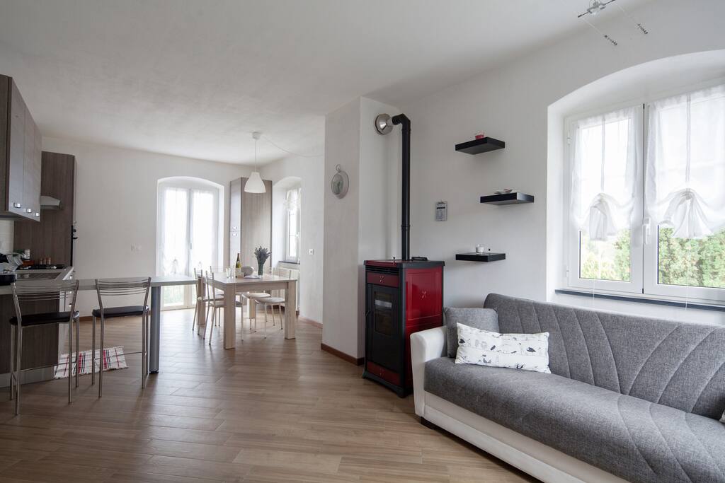 Living room open space with the kitchen