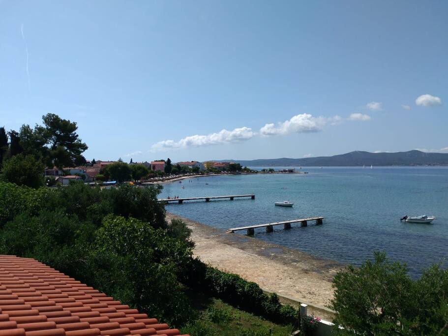 View at the beach from balcony